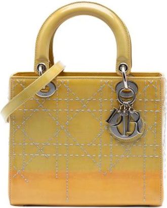 Dior Pre-owned Lady Handbag - Dames - Vintage Handtas - Geel - ONE Size - Leer - Vintage