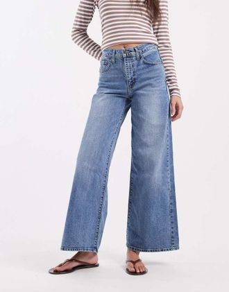 Levi's 728 - Jeans a fondo ampio a vita alta blu medio