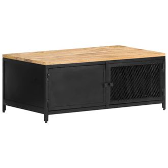 vidaXL Mesa De Centro De Madera Maciza De Mango Rugosa 90x50x37 Cm Vidaxl