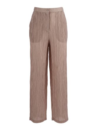 Emporio Armani Textured Crinkled Straight Leg Straight-Leg Pants