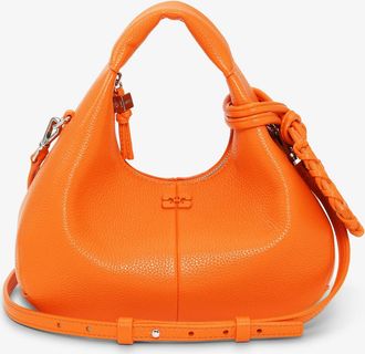 Ganni Orange Mini Hobo Bag