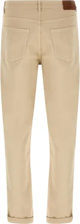 Brunello Cucinelli Tapered Cotton Trousers - Beige