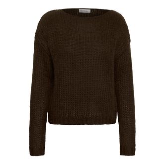 MY ESSENTIAL WARDROBE Ronde hals gebreide kleding - Dames - Ronde hals truien - Bruin - L - Truien & Vesten