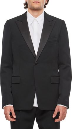 Lanvin Sleek Black Wool Tuxedo Jacket with Flap Pockets