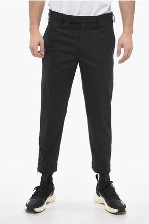 Neil Barrett Slim Fit JAMIE Chino-broek met enkelritsen in zwart