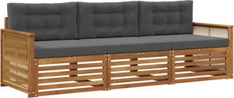 vidaXL Conjunto De Sof&aacute;s De Exterior 3 Uds. Natural Y Antracita Vidaxl