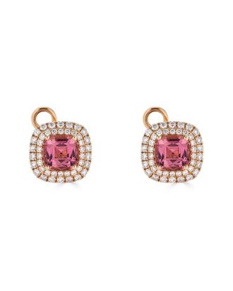 Diana M. Jewels Fine Jewelry 18K Rose Gold 2.16 Ct. Tw. Diamond & Pinkk Tourmaline Studs