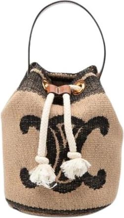 Celine Pre-owned Bucket Bags, female, Beige, Size: ONE SIZE Pre-owned Raffia Bucket Bag