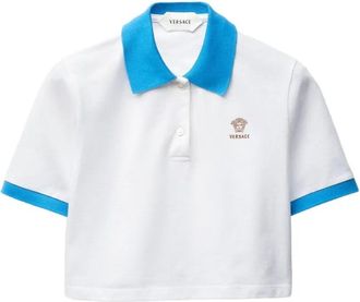 Versace Polo Piquet With Logo And Medusa Embroidery