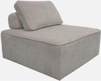 Sweeek Sweeek - Módulo para sofá modular de pana, 1 plaza, Lao, Gris claro, 90x90x40 cm