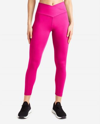 Danskin Crossover Waist 7/8 Leggings In Luminous Pink