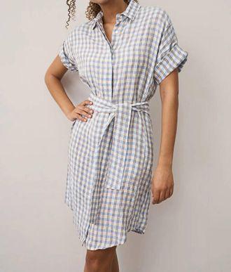 0039 Italy Derby Mini Dress In Blue/brown Check