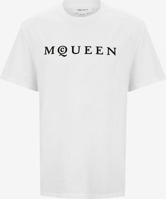 Alexander McQueen Geflocktes Kurzarm-T-Shirt McQUEEN