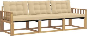 vidaXL Conjunto De Sof&aacute;s De Exterior 3 Uds. Y Beige Vidaxl