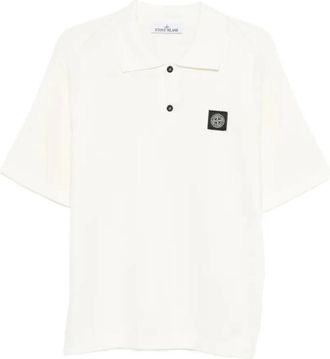 Stone Island Tops, Heren, Beige, S, Katoen, Micro Stitch Soft Cotton Polo