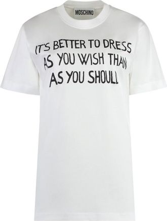 Moschino White Graphic Crew Neck T-Shirt