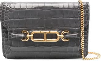 Tom Ford small Whitney shoulder bag - women - Calf Leather/Brass/Lambskin - One Size - Grey