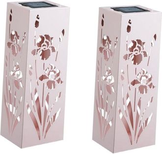 OEM Juego De 2 Faroles Solares Colgantes Con Forma De Rosa Para Exteriores, Ideales Para El Jard&iacute;n O El Hogar