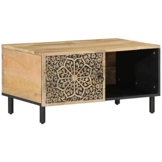 vidaXL Mesa De Centro De Madera Maciza De Mango 80x50x40 Cm Vidaxl