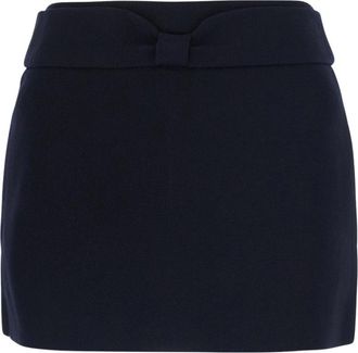 Shushu/Tong Miniskirt met tailleband - Dames - Korte rokken - Blauw - S - Wol - Rokken