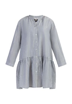 Dreimaster Dreimaster jurk met lange mouwen Dames Donker marineblauwe strepen