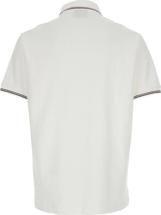 Emporio Armani Two-Tone Collar Cotton Polo - White