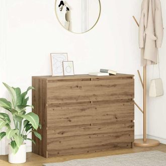 Berkfield Home Sideboard Artisan Oak 100x35x76 cm Engineered Wood in Brown | Size: 100 x 35 x 76 cm