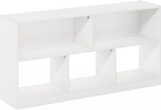 Furinno Daly 5-Cube Horizontal 2 Tier Bookcase, Bookshelf, Storage Organizer, 47 Width
