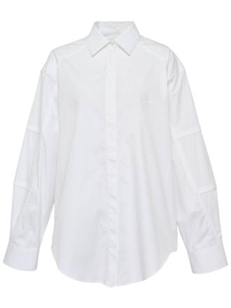 Msgm White Oversized Logo Shirt