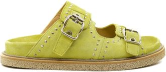 Laura Bellariva Women Porox Dust Studs Sandals In Lime