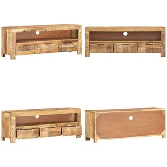 vidaXL Mobile Porta TV 110x30x40 cm in Legno di Mango Grezzo - Mobile TV - Mobile in legno di mango grezzo