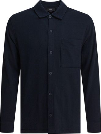 Vince Cotton Suede Overshirt Jacket Jackets And Coats Blu-Uomo