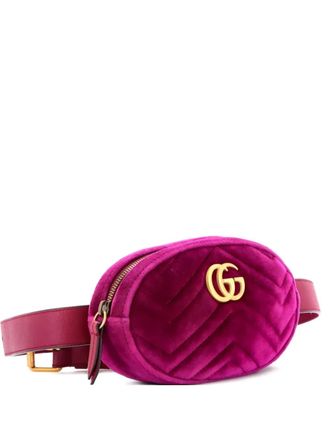 Gucci GG Marmont Matelasse Velvet belt bag - Viola