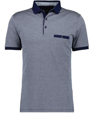 Ragman Poloshirt RAGMAN, Herren, Gr. 6 XL, blau (blau gemustert, 980), Baumwolle, regular fit, ohne Ausschnitt, Shirts Poloshirt