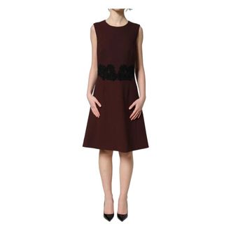 Dolce & Gabbana Midi Dresses, female, Brown, Size: XS Sleeveless Knee Length Dress
