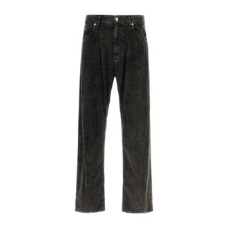 Dolce & Gabbana Straight Trousers, male, Gray, M, Stretch Corduroy Pant in Charcoal