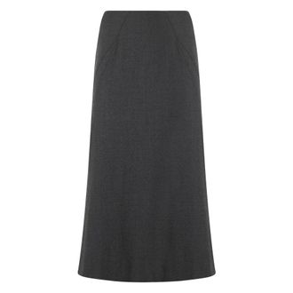 Alberta Ferretti Elegant Midi Skirt - female - Alberta Ferretti - Midi Skirts - Gray - S - Skirts