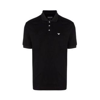 Emporio Armani Polo Shirts, male, Black, Size: L Slim Fit Polo Shirt Black