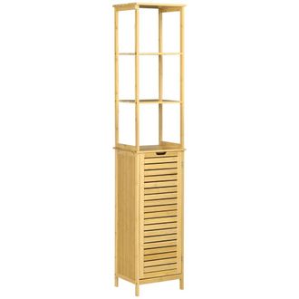 Kleankin Estanter&iacute;a de ba&ntilde;o 34x30x173 cm madera natural