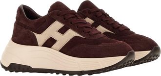 Hogan Womens Sneakers Hi-Fi Brown Red Trainers
