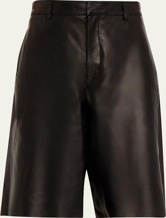 House of Dagmar Boxy Leather Shorts