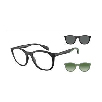 Emporio Armani Glasses, male, Black, Size: 52 MM Clip Sunglasses