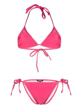 Balmain Bikini a triangolo con stampa - Rosa