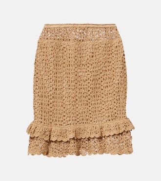 Anna Kosturova Brigitte crochet cotton miniskirt