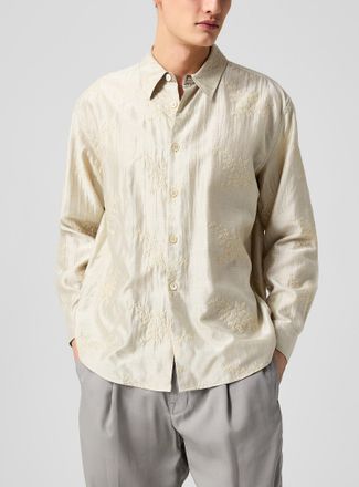 Our Legacy Mens Beyond embroidered flowers gingham lining shirt
