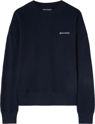 Palm Angels Sweatshirt met ronde hals - Heren - Sweatshirts - Blauw - S - Hoodies & sweatvesten