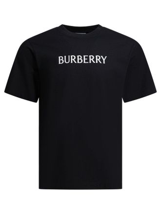 Burberry Cotton T-Shirt With Logo T-Shirts Black