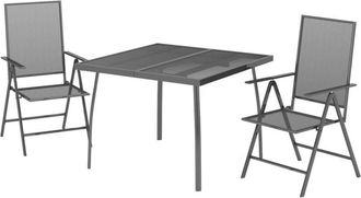 vidaXL Juego De Comedor De Jard&iacute;n 3 Piezas Acero Gris Antracita Vidaxl