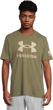 Under Armour Freedom Logo T-Shirt Mens Clothing Marine OD Green/Desert Sand : 2XL, Cotton/Polyester