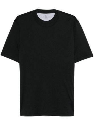 Brunello Cucinelli crew-neck T-shirt - men - Cotton/Silk - M - Black